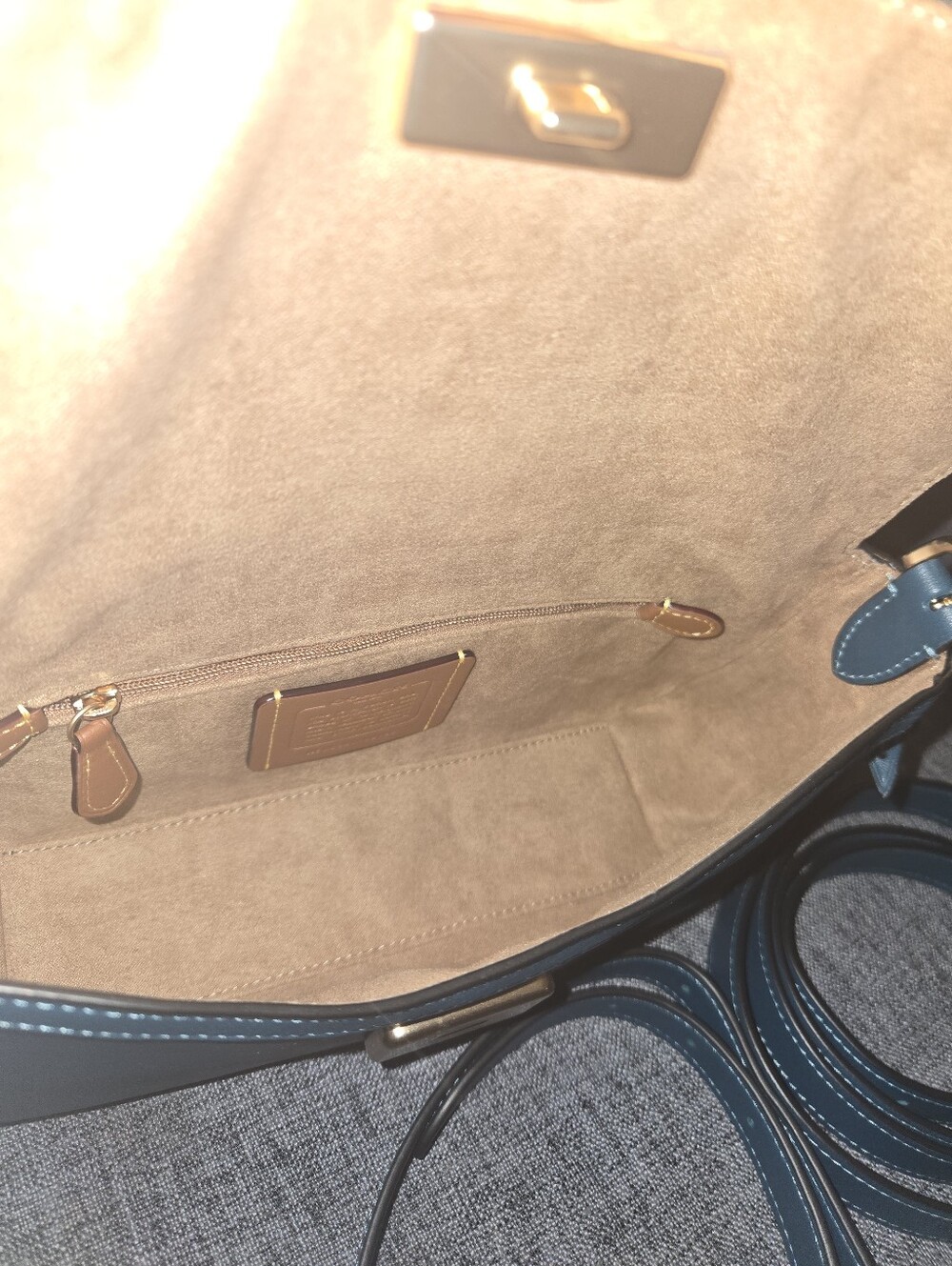 Coach Etta Small Flap Shoulder Bag-Teal Ink - Picture 9 of 10